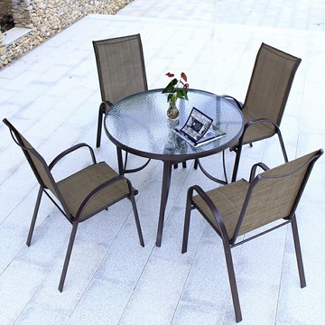 含運 庭院休閒戶外桌椅組合室外露臺奶茶店外擺堆高椅花園庭院陽臺休閑靠背椅子