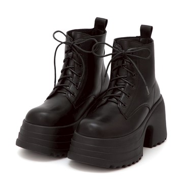 D+AF 舞力全開增高加厚底綁帶短靴