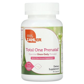 Zahler, Total One Prenatal，產前每日一次必需膠囊，90 粒