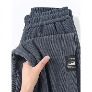 燈芯絨褲子男士休閑褲爸爸秋冬季加絨加厚直筒男褲條絨運動褲男款