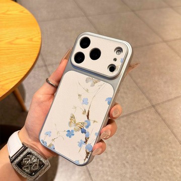 蝴蝶翩翩 小羊皮大視窗 手機殼 適用於 iPhone17 16 15 14 13 12 11 ProMax 保護殼