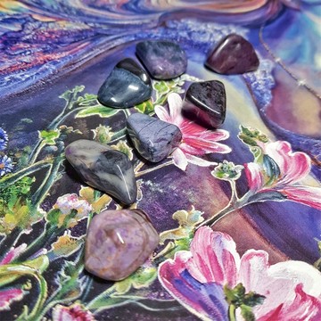 南非舒俱萊滾石0304-2~15號 (Sugilite) 舒俱徠 ~老料珍品，對應頂輪，吸收輻射，有益健康，調節情緒