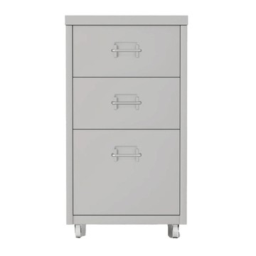 HABITY 現代基本簡約鐵製抽屜櫃 28cm 灰色 3層