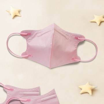 天心/醫療口罩/5~12歲/兒童立體30入/粉彩系列/兔兔粉/素色