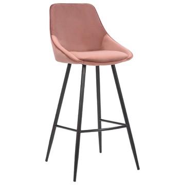 E-home Martin馬丁固定式流線吧檯椅 坐高67cm SKC069B-pk  粉紅色  1個