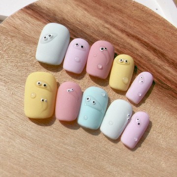 小小 可愛 手工美甲 手繪穿戴甲 Nail arts/Press on nails