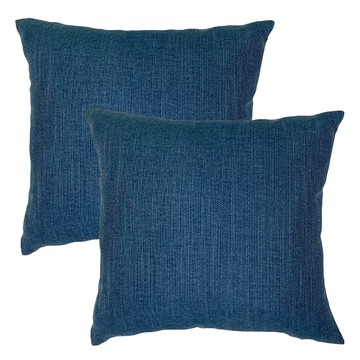 J&N 尼克亞麻抱枕 2個  藍色  45 x 45cm