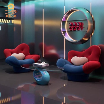 愛心設計師酒店客房懶人沙發電競沙發椅客廳休閑功能懶人沙發創意zm7211