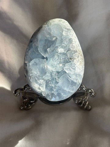 高質 精品 閃亮天青石 蛋型擺設 水晶 盆景 crystal 擺件