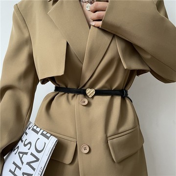 時尚細腰帶皮帶可愛女士配牛仔褲連衣裙復古春秋愛心簡約學生個性