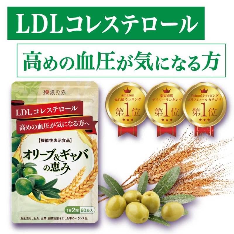 迅速発送 和漢の森 オリーブ&ギャバの恵み 60粒入×2袋賞味期限24年12月 ...