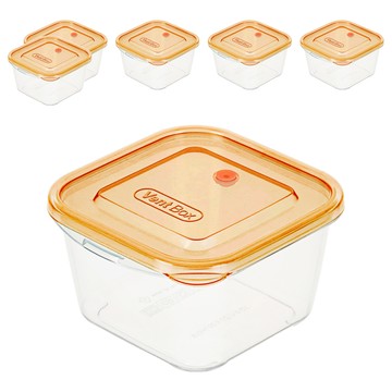 KEYWAY 聯府 賞味方型保鮮盒 SBS-9703  6個容器 + 6個蓋子  6個