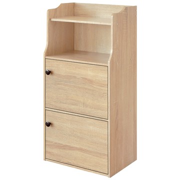 《HOPMA》斯麥造型二門一格收納櫃 台灣製造 置物櫃 書櫃 空櫃 二門櫃 三層櫃-淺橡(漂流)木