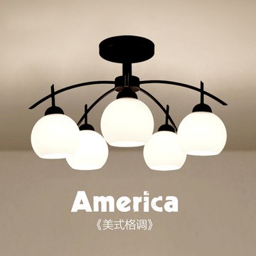 【威森家居】北歐 鐵架吊嵌玻璃球吸頂燈 現貨原木工業風現代簡約復古吸頂燈吊燈壁燈大廳客廳臥室陽台燈具LED設計師 L160607