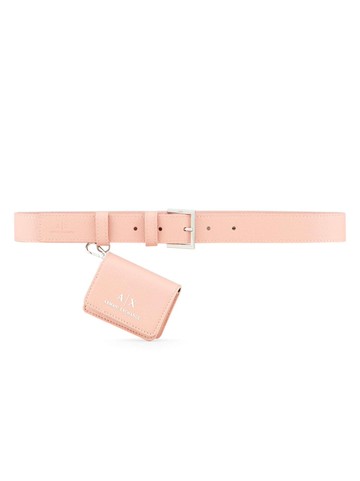 Armani Exchange - logo-lettering AirPods-case belt - women - Polyester - 75 - Pink