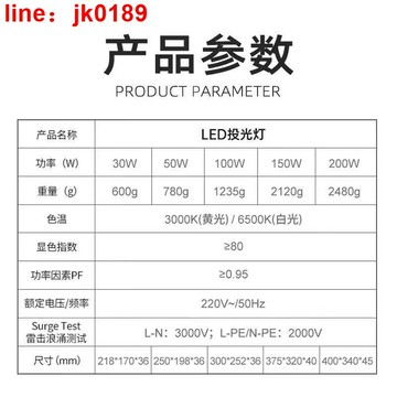 【新店熱銷】燈防眩戶外防水泛光燈廣告牌庭院探照隧道燈