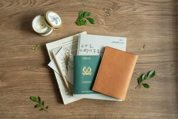 纁橘 自然摔軟簡約護照夾丨記事本 筆記本丨出國旅行實用小物