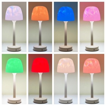 【現貨秒發】多色檯燈 旋轉高腳檯燈 水波紋氛圍檯燈 臥室睡眠燈 夜燈 睡眠燈 旋轉水波紋夜燈