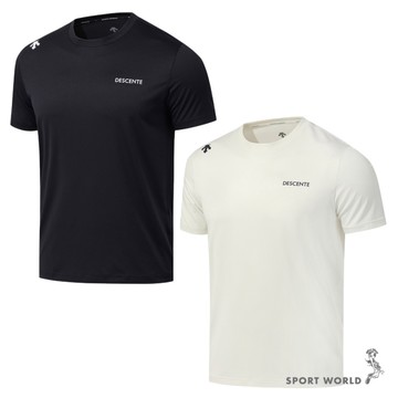 Descente 迪桑特 短袖上衣 男裝 排汗 黑/象牙白【運動世界】SQ321RTS79-BLK0/SQ321RTS79-IVRY