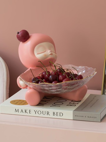 小甜甜新款水晶玻璃果盤家用客廳茶幾網紅零食糖果盤輕奢擺件