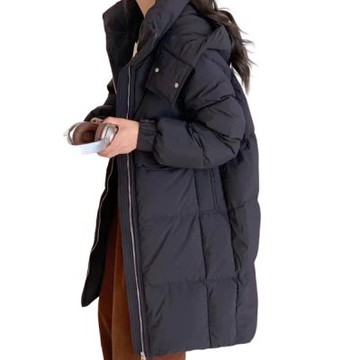 [米蘭精品] 現貨+預購 頂級真羽絨外套90%鴨絨羽絨衣秋冬外套上衣大碼休閒女裝-連帽大口袋5色74mw25