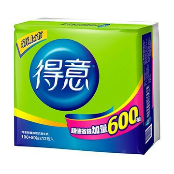 (宅配免運)得意超值抽取式衛生紙150抽*12入*7袋