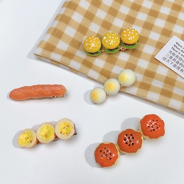 🌈台灣現貨 少女心超Q仿真食物 迷你小饅頭 迷你波羅包  可愛鴨嘴夾 瀏海夾 側邊夾 背帶夾