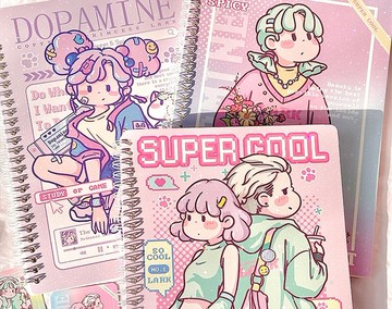 【多巴胺】雙線圈收納/收納離型紙本/B5雙面甜酷可愛膠帶