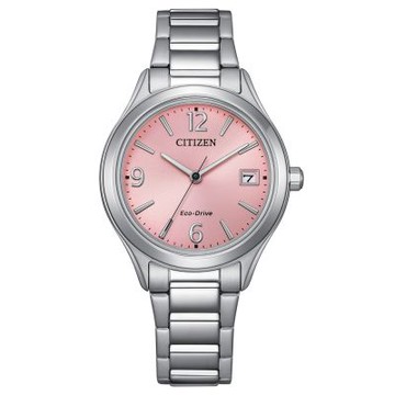 CITIZEN 星辰LADYS 光動能大三針女錶-粉 FE6121-67X