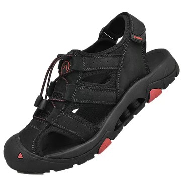 大友SAZ053口四色涼鞋男潮真皮男士包頭沙灘鞋軟底防臭戶外運動休閒鞋杰恆