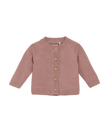 素面桃紅長袖針織外套92cm