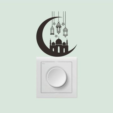 【MR.ZAKKA】創意萬用裝飾貼紙-童趣主題 月牙掛燈城堡剪影 居家布置 DIY可移式壁貼 無痕壁貼 牆貼