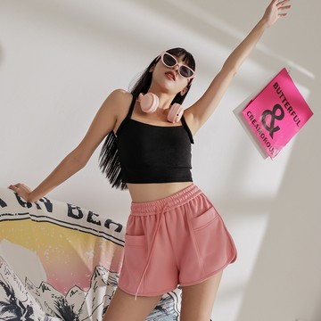 夏日粗肩帶短版背心-黑【KT223151】