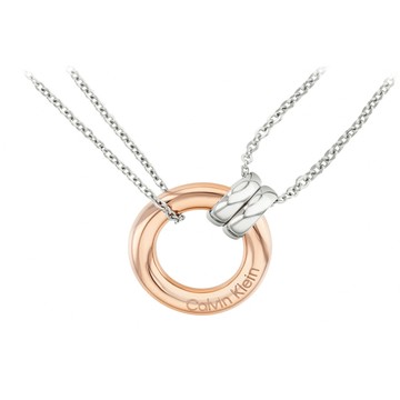 Calvin Klein CK 玫瑰金圓形墜飾項鍊 35000631