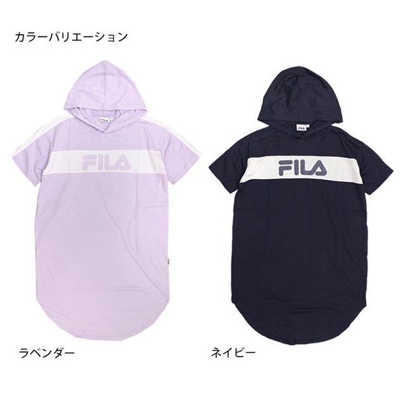 ワンピース Tシャツ フード付き 半袖 キッズ ジュニア 女の子 フィラ