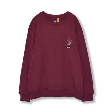 5th STREET｜山形｜中性｜微醺啤酒刺繡長袖T恤｜紅色