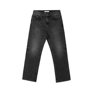 SELFNESS CONE DENIM百搭基本款黑色水洗做舊男士直筒牛仔褲長褲