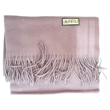 FEILI 羊毛水波紋圍巾 300g  200 x 70cm  香芋粉