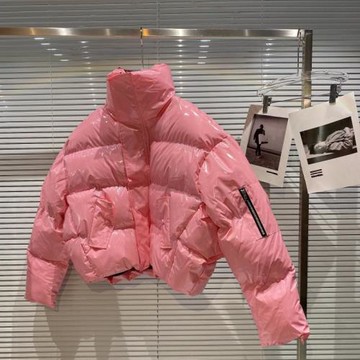 【現貨】2025冬季新款糖果色亮面漆皮保暖棉襖棉服夾克寬松棉衣潮