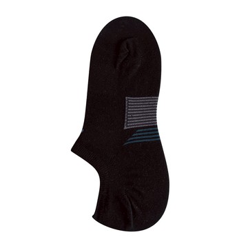 涼感優纖純棉足弓加強隱形襪 - L格紋黑