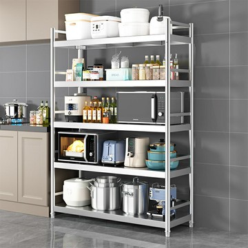 ??免運 可開發票 不銹鋼廚房置物架落地多層家用貨架微波爐收納架櫥柜多功能儲物架