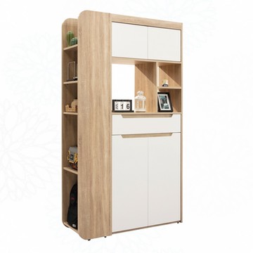 文創集 哈爾頓3.7尺四門單抽隔間櫃/玄關櫃組合(二色可選)-110x40x200cm免組