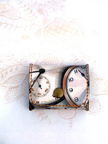 手縫皮革零錢包