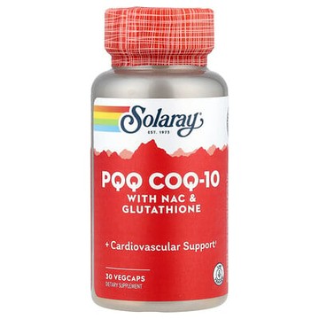 Solaray, PQQ，含 NAC 和谷胱甘肽的輔酶 Q-10，30 粒素食膠囊