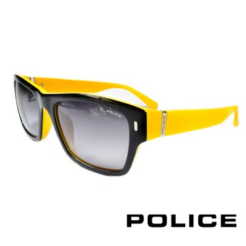 POLICE 義大利警察都會款個性型男眼鏡-膠框(黃色) POS1885-0B29