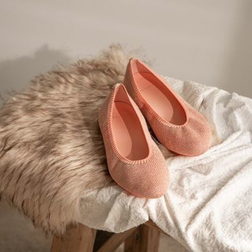 PROJEXT 天絲飛織芭蕾鞋 鑽閃粉 女鞋 樂福鞋 娃娃鞋平底鞋 秒穿脫 美腿鞋 足弓鞋墊