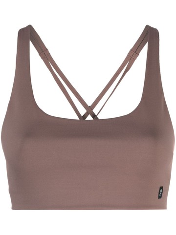 On Running - sleeveless criss-cross sports bra - women - Spandex/Elastane/Recycled Polyamide/Recycled Polyamide/Spandex/Elastane - M - Brown