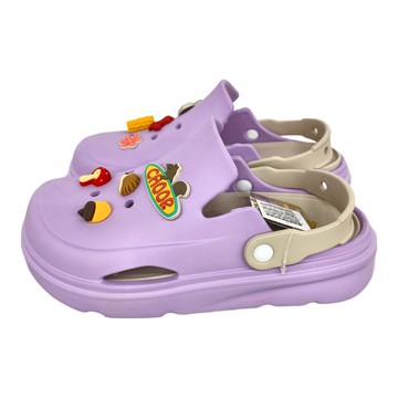 CHOOP 女段厚底輕便布希洞洞鞋  250  柔紫色