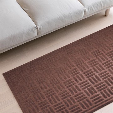 【寢室安居】幾何橡膠家用地墊-棕色_廠商直送