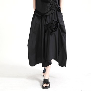 日系立體花朵鬆緊腰長裙花苞裙小禮服中大尺碼【13-18-81977-22】ibella 艾貝拉